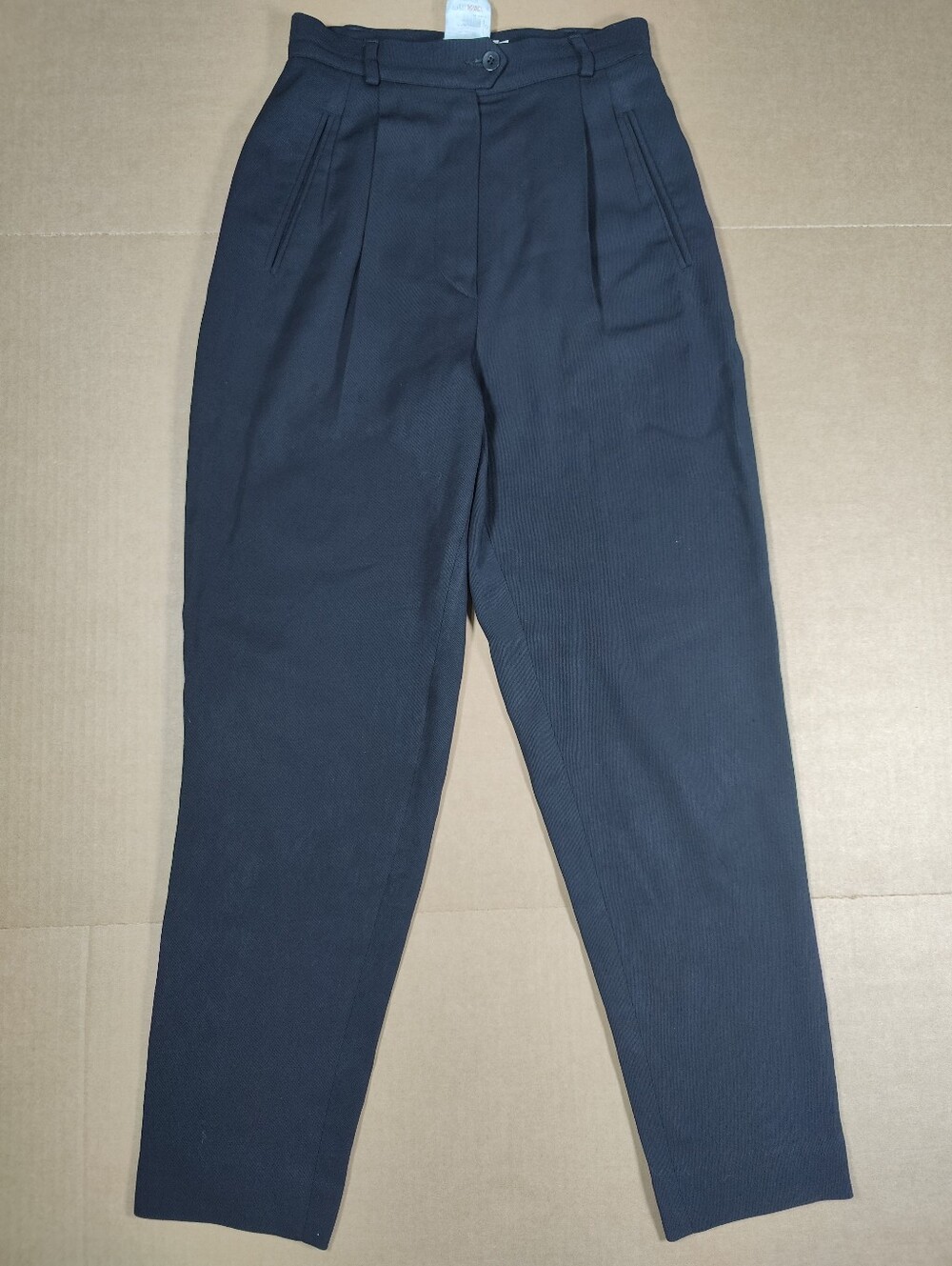 Giorgio Armani Le Collezioni Black Wool Blend Double Pleated Dress Pants Size 4